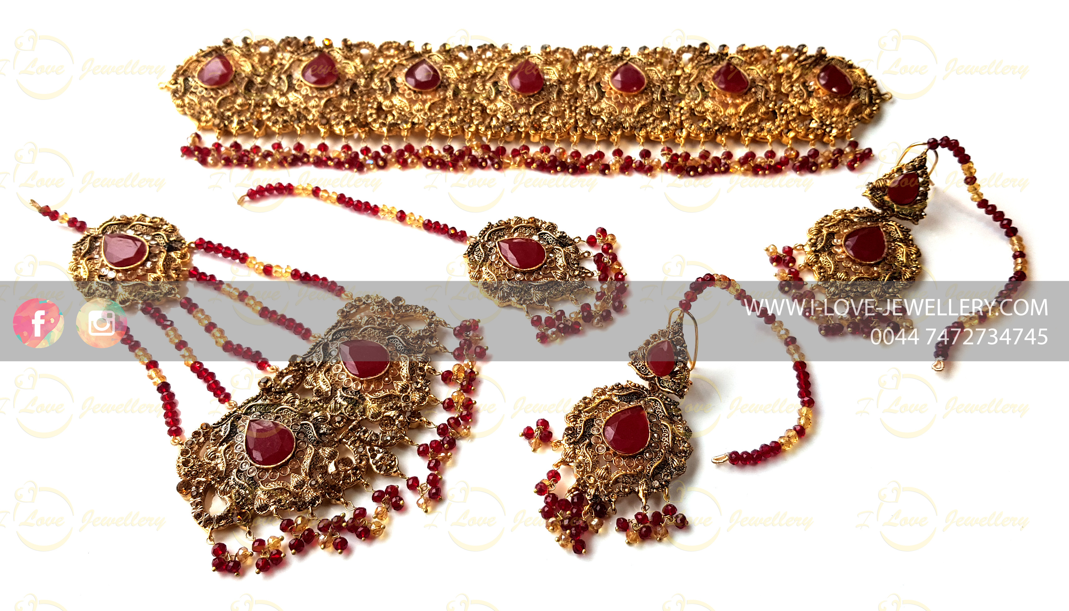 Pakistani choker - maroon choker - mehndi choker - bridal chokers - wedding choker necklace- golden choker - pearl choker - wholesale Pakistani jewellery - bespoke Pakistani jewellery