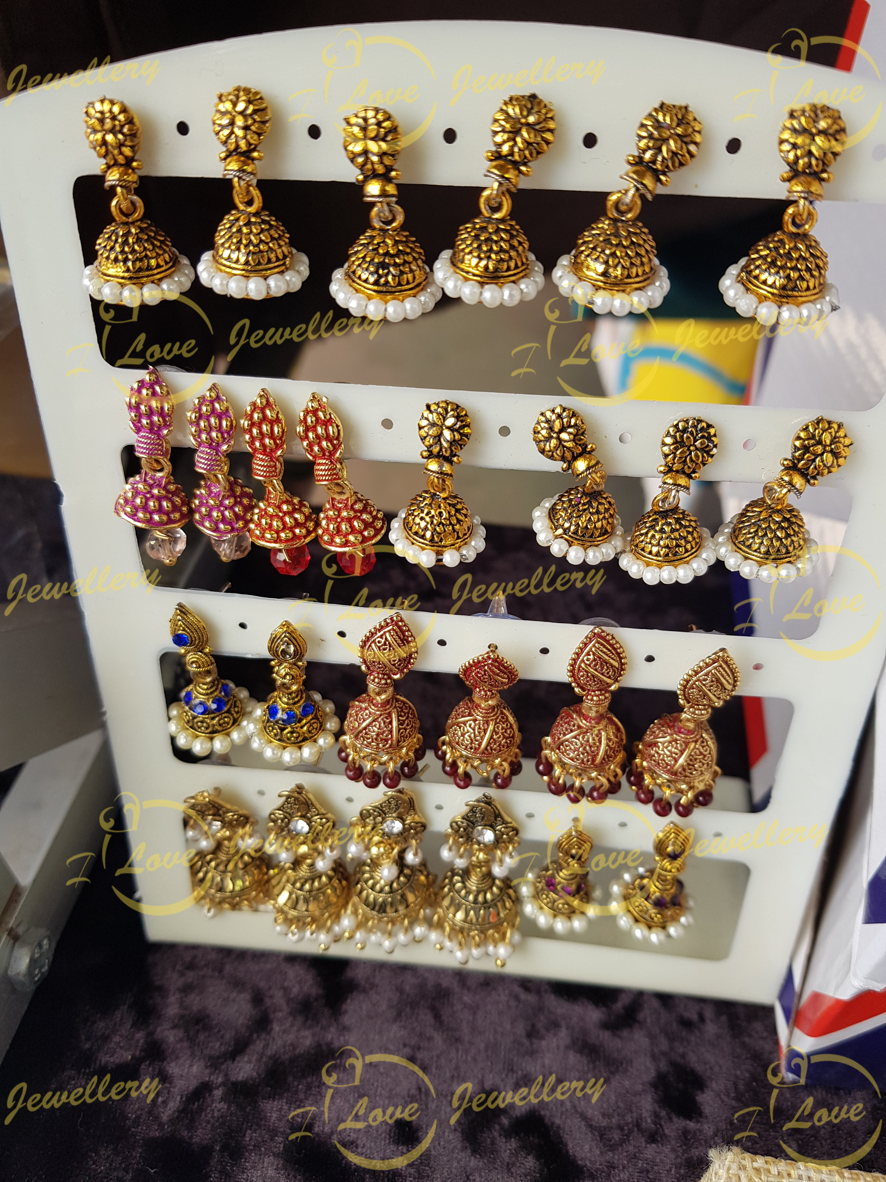 small jhumki earrings - multi jhumki earrings - wholesale Pakistani jewellery - bespoke Pakistani jewellery