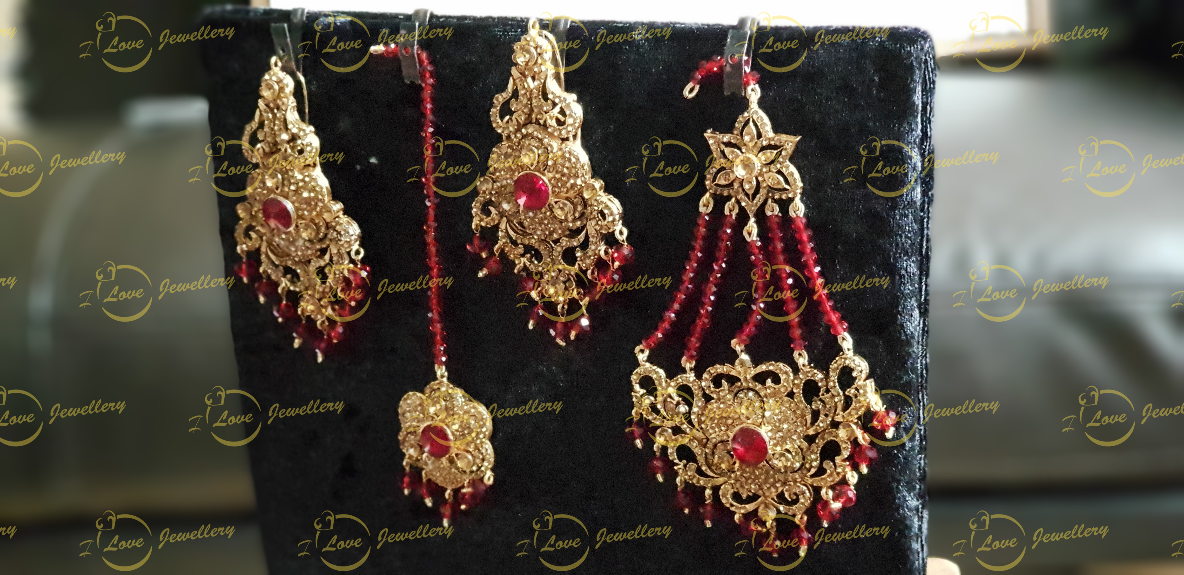jhoomar tikka earrings set - bridal jewellery - wholesale Pakistani jewellery - bespoke Pakistani jewellery
