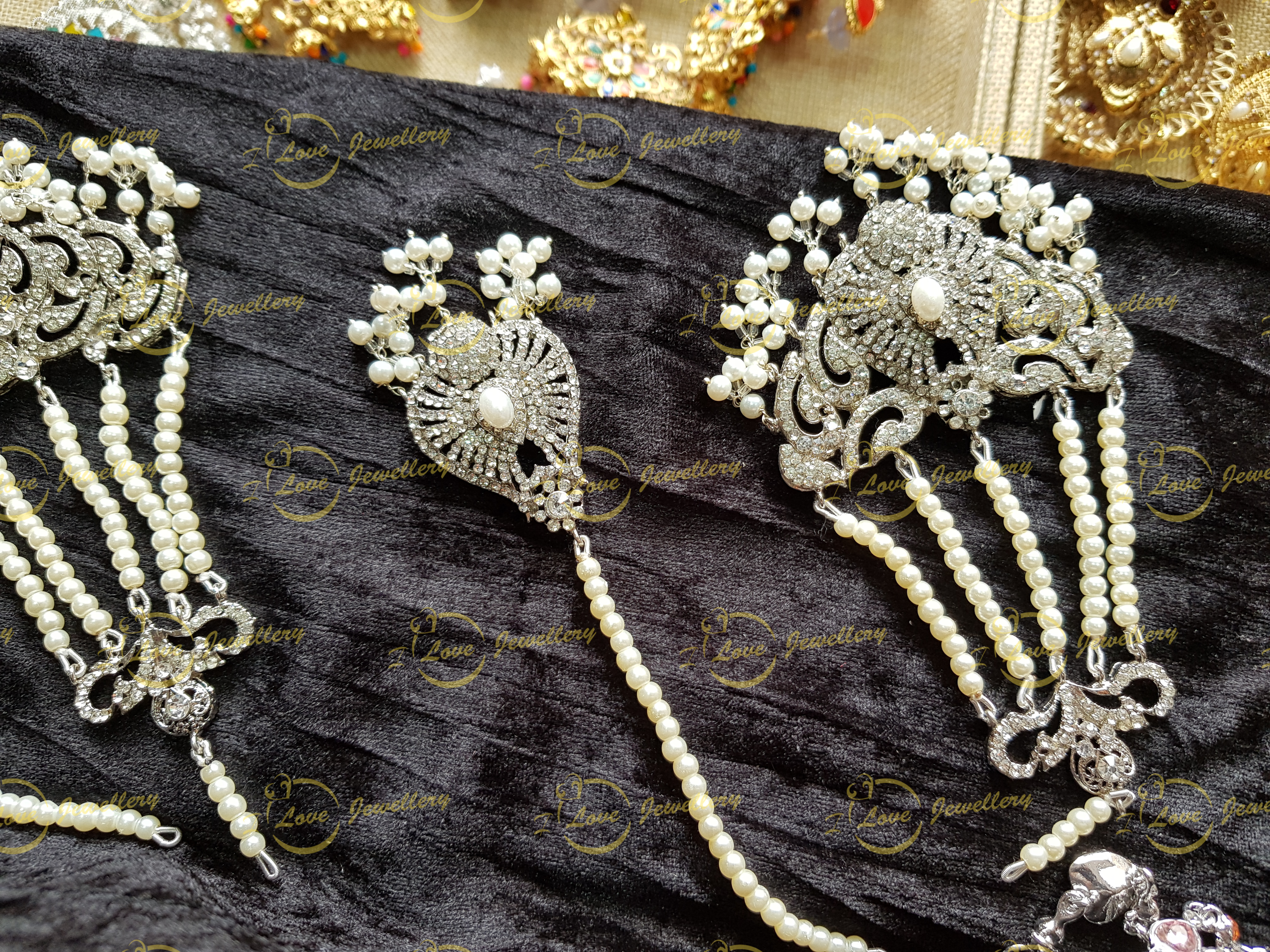 Jhoomar tikka set - silver jhoomar tikka - wholesale Pakistani jewellery - bespoke Pakistani jewellery