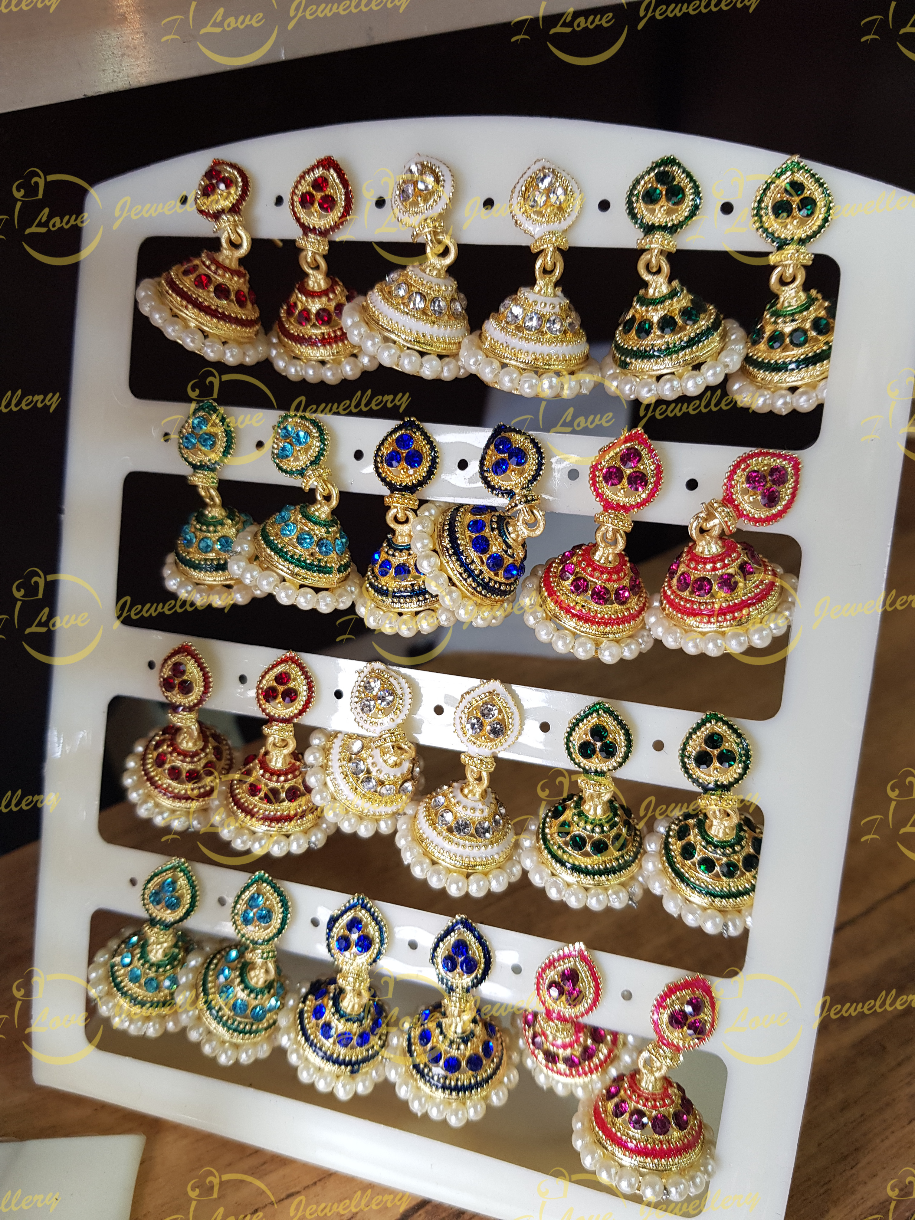 small jhumki earrings - multi jhumki earrings - wholesale Pakistani jewellery - bespoke Pakistani jewellery