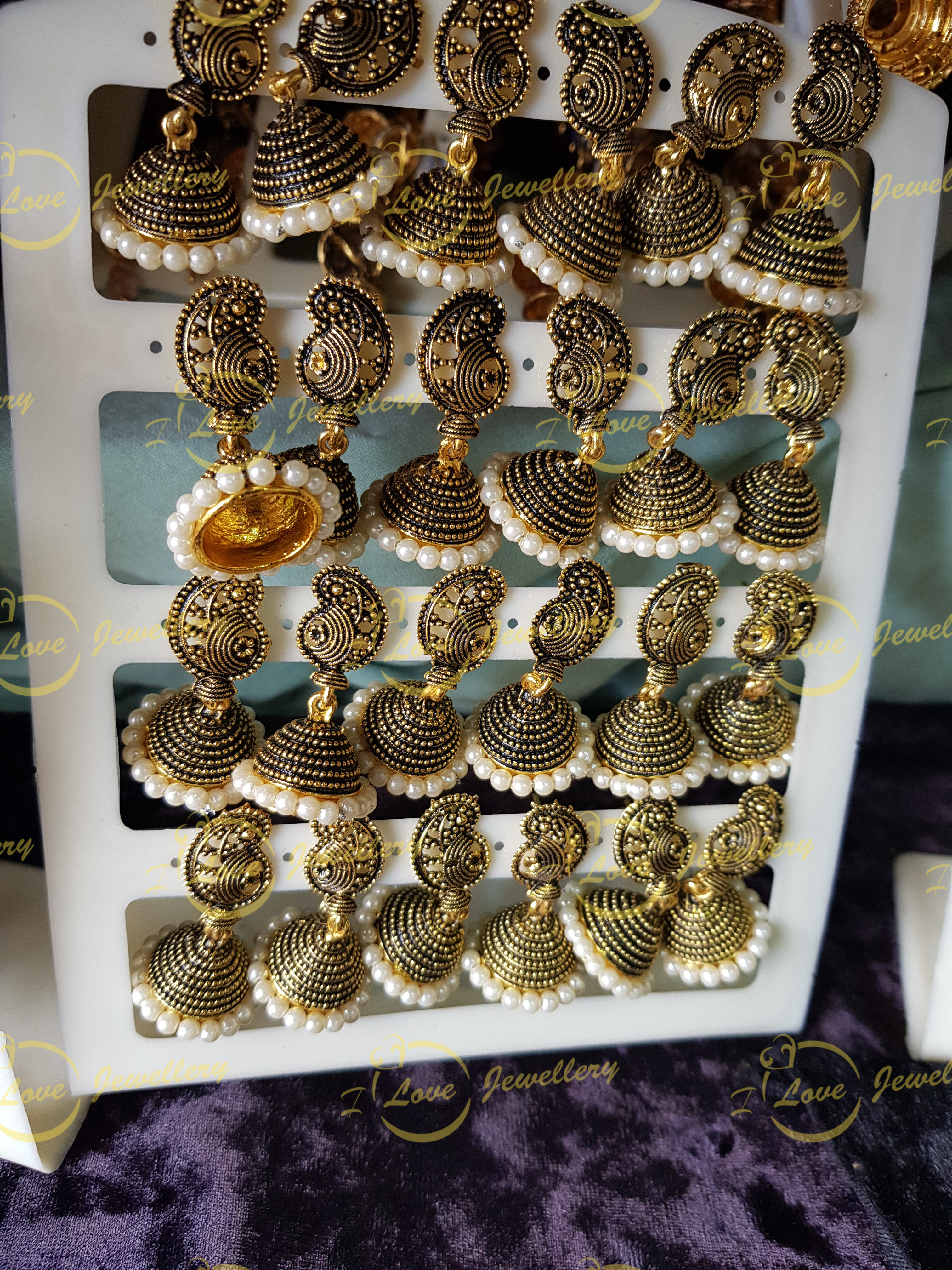 small jhumki earrings - pearl jhumki earrings - wholesale Pakistani jewellery - bespoke Pakistani jewellery