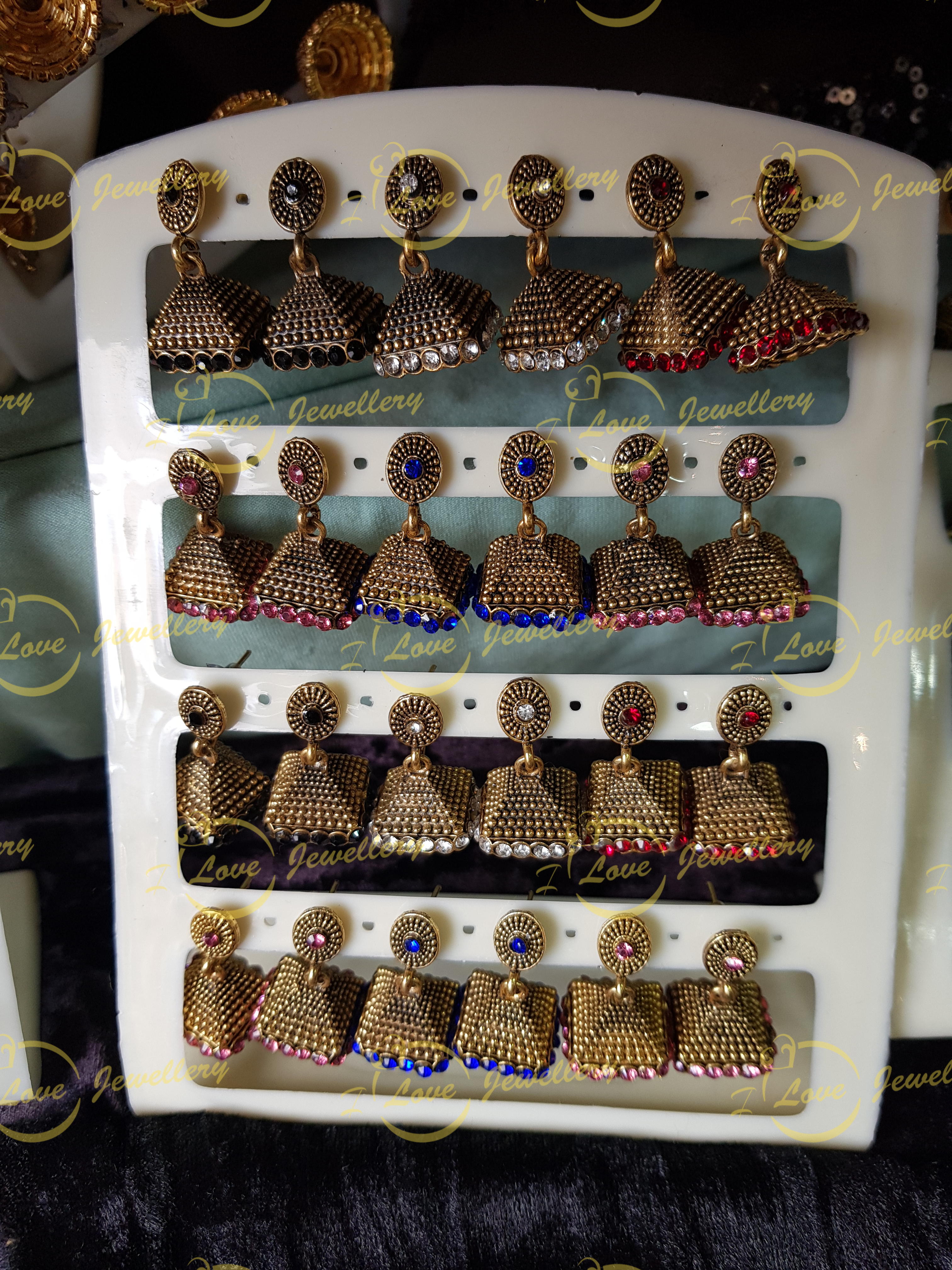 small jhumki earrings - multi jhumki earrings - wholesale Pakistani jewellery - bespoke Pakistani jewellery