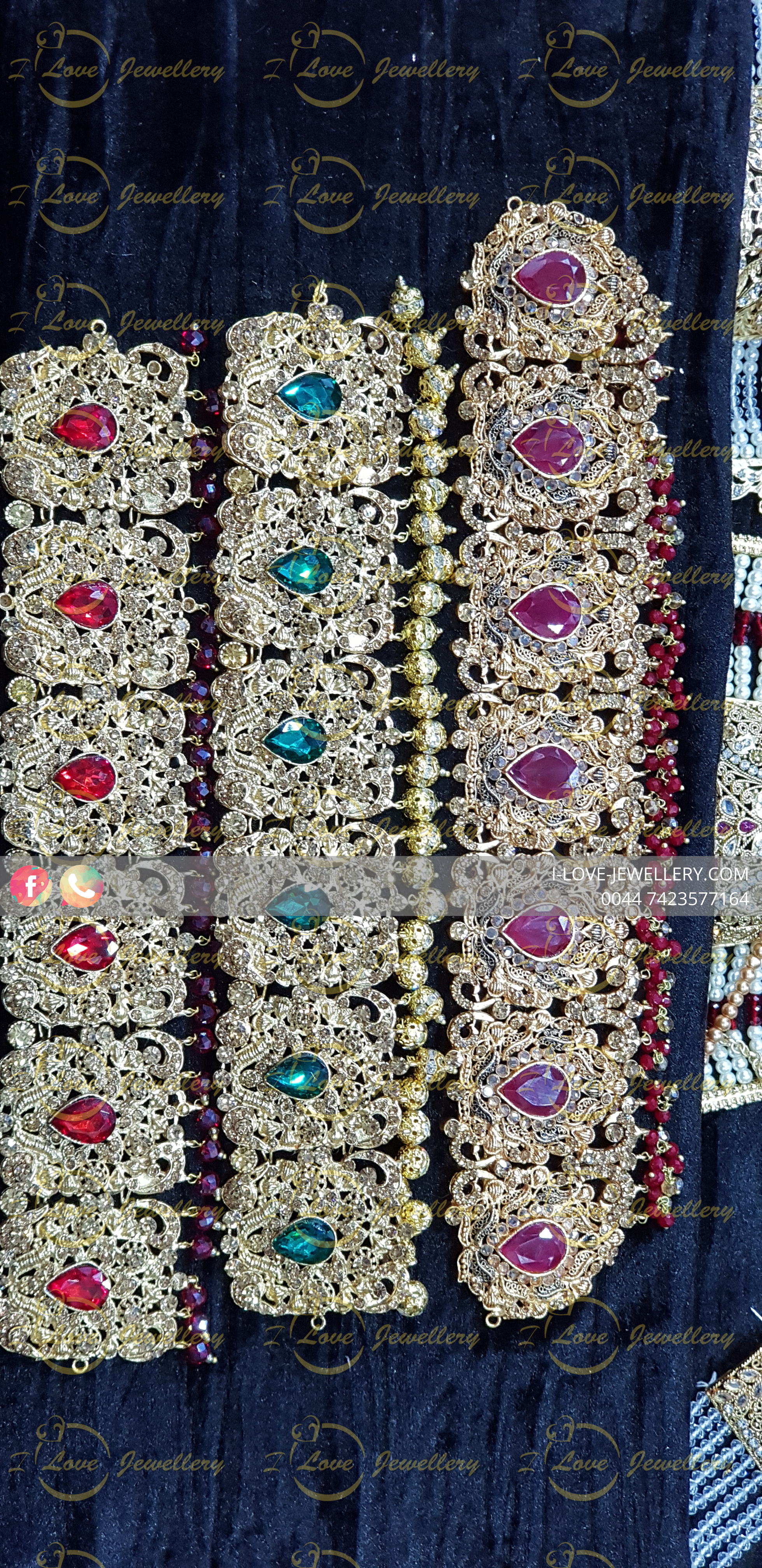 Pakistani jewellery mehndi jewellery - mehndi choker - multi choker - pearl choker - champagne - wholesale Pakistani jewellery - bespoke Pakistani jewellery