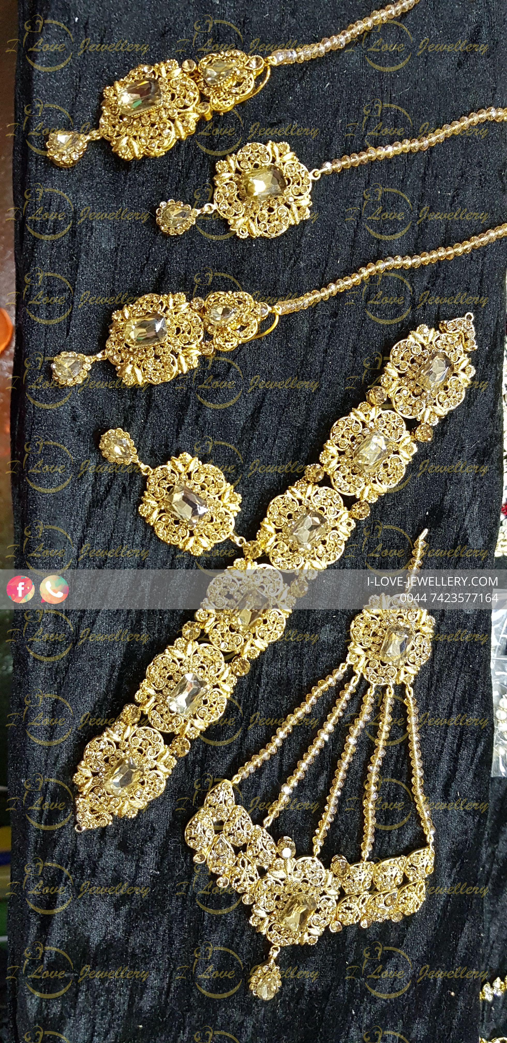 Pakistani jewellery golden choker - multi choker - pearl choker - champagne - wholesale Pakistani jewellery - bespoke Pakistani jewellery